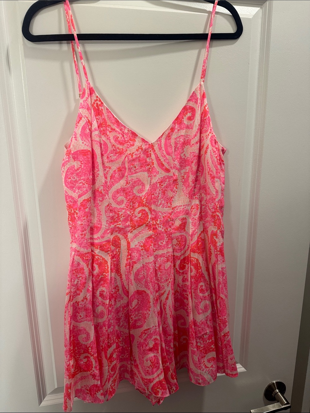 Lily Pulitzer Pink & Coral Paisley Spaghetti Strap Romper